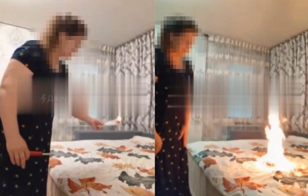 Najpierw wyłudzili od niej pieniądze, potem wmówili, że dostanie odszkodowanie, jeśli podpali własne mieszkanie. Nagranie trafiło do sieci Zdjęcie główne wpisu