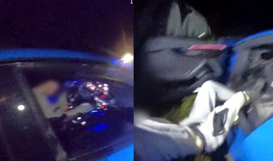 Pijany obywatel Niemiec walnął audi w ogrodzenie i zasnął za kierownicą. Policjanci musieli wybić szybę Zdjęcie główne wpisu
