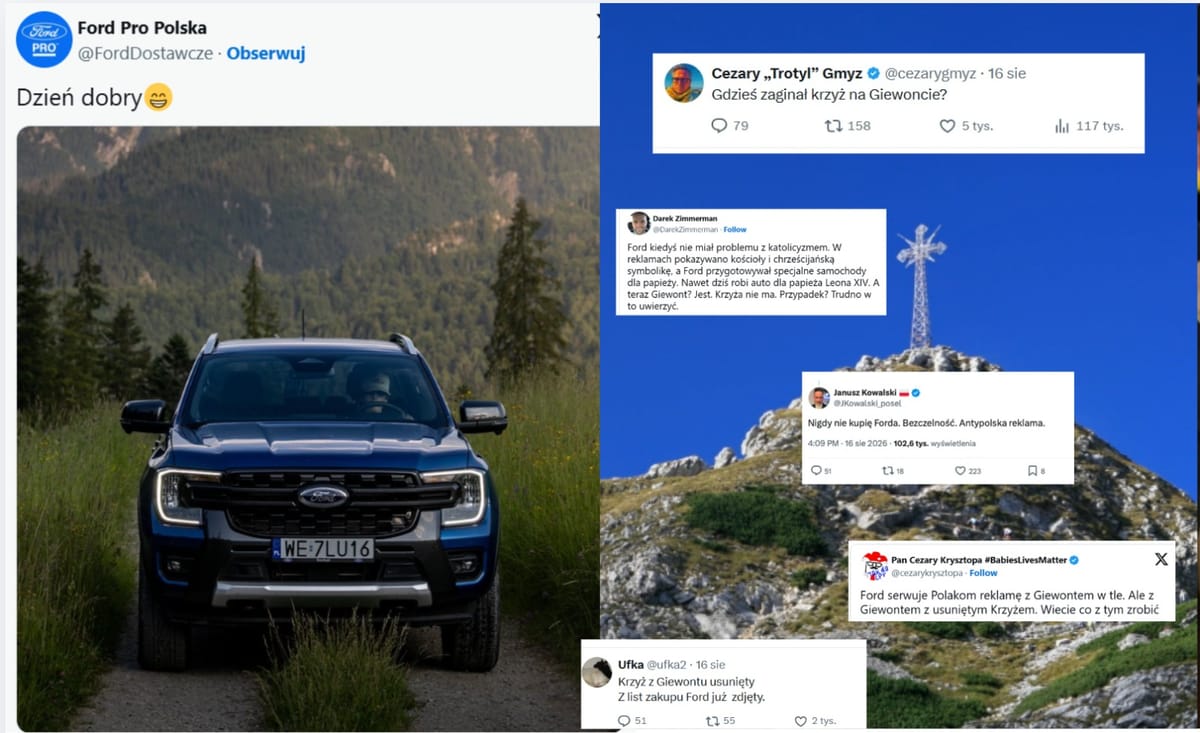 Prawicowa część polskiego internetu oburzona reklamą Forda. „Gdzie jest krzyż?!” Zdjęcie główne wpisu