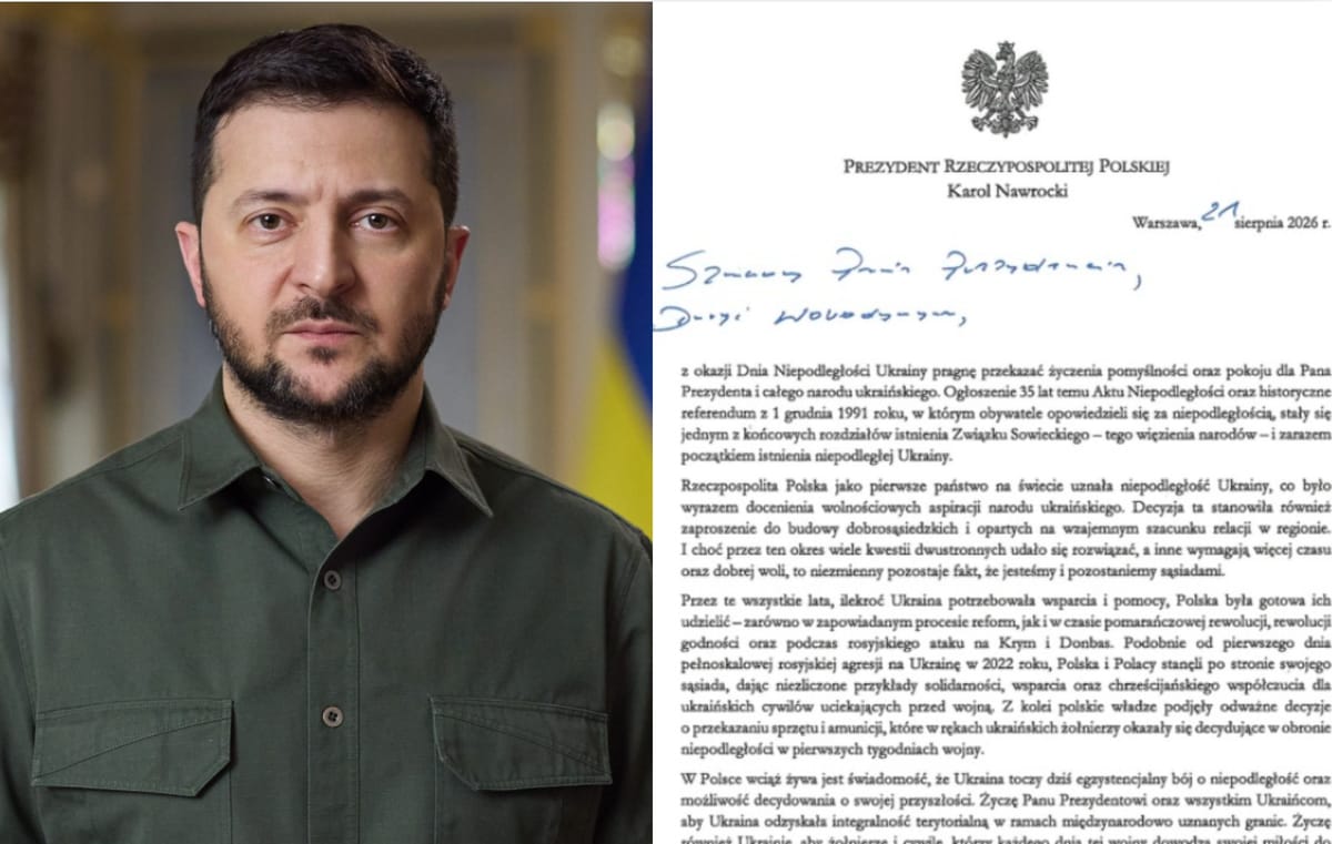 „Zawsze będziemy o tym pamiętać”. Zełenski odpowiedział na list otrzymany od Nawrockiego Zdjęcie główne wpisu