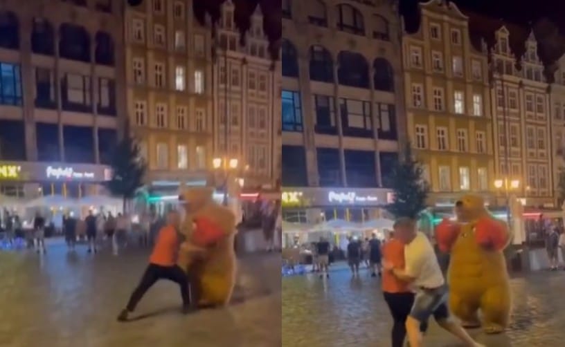 Wyzywali od „jeb*nych Ukraińców". Okazało się, że to Polak. Bójka na żarty z maskotką zakończyła się pobiciem na wrocławskim rynku. Zdjęcie główne wpisu