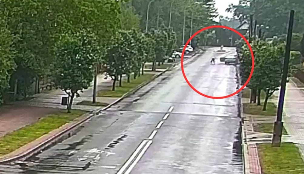 Wyskoczył z jadącego Mercedesa. Auto pojechało dalej i wbiło się w ogrodzenie Zdjęcie główne wpisu