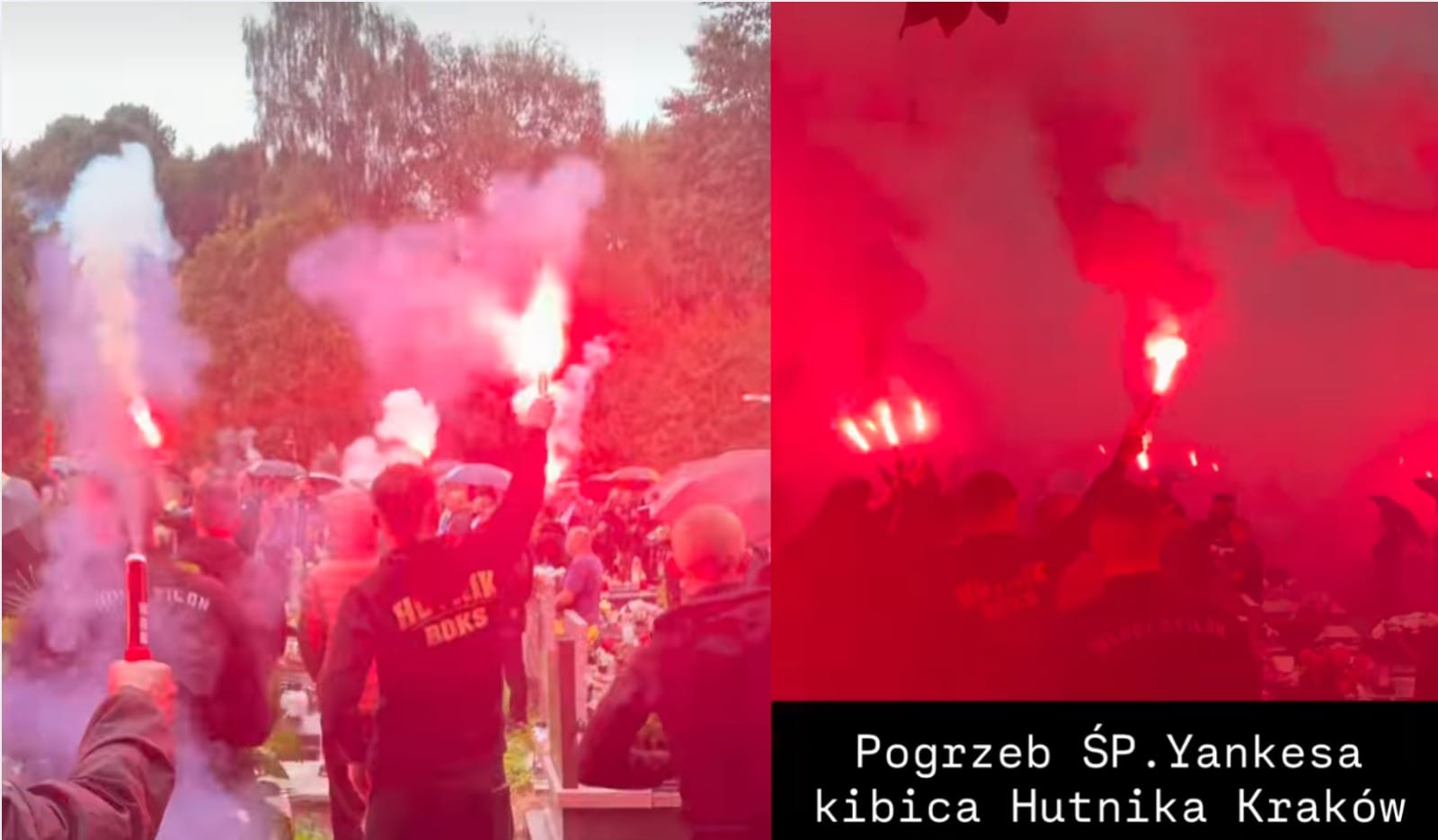 Tak kibice żegnali śp. Yankesa podczas pogrzebu na Cmentarzu Grębałów w Krakowie Zdjęcie główne wpisu
