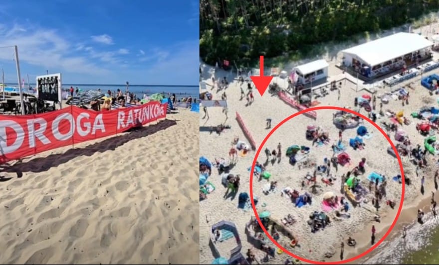 Plażowicze blokują dojazd do morza w Stegnie. Droga ratunkowa kończy się na ich kocach i parawanach Zdjęcie główne wpisu