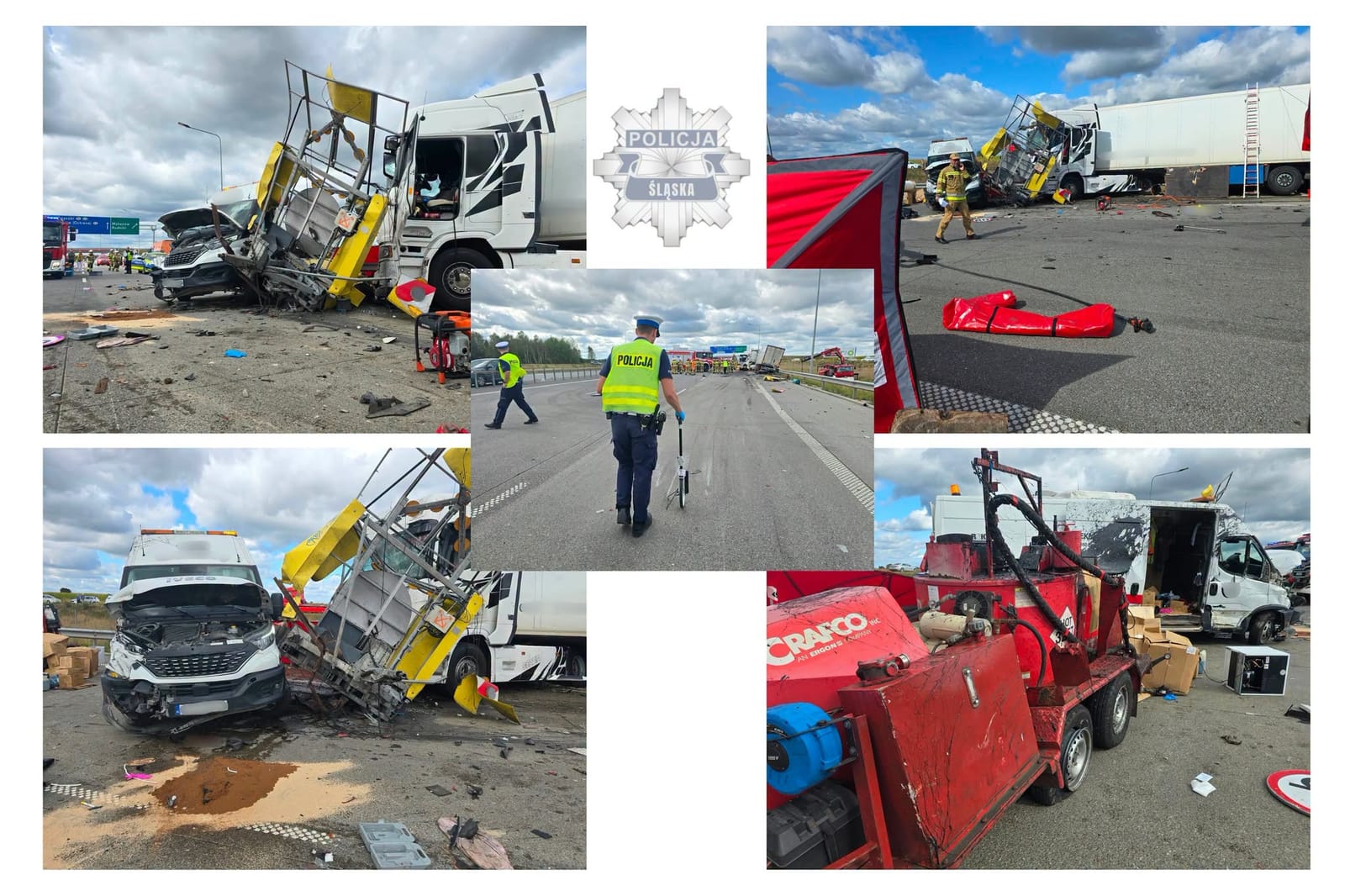Tir wjechał w robotników na A1. Cztery osoby nie żyją, cztery walczą o życie w szpitalach Zdjęcie główne wpisu
