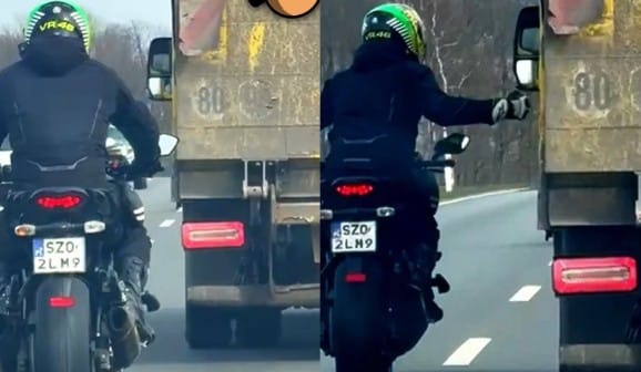 Nie wiedział, że jest nagrywany. Bandyckie zachowanie motocyklisty Zdjęcie wpisu