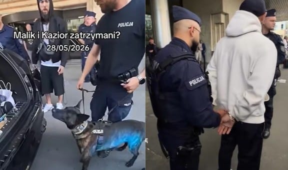 Malik Montana i Kazior zatrzymani przez policję. Pies przeszukał auto, jeden z raperów trafił w kajdanki Zdjęcie wpisu