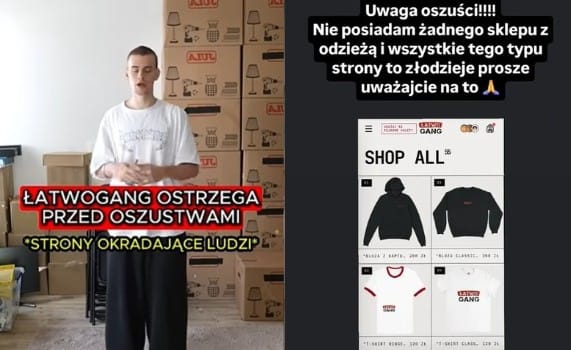 Łatwogang wrzucił nagranie, na którym ostrzega przed podszywającymi się oszustami Zdjęcie wpisu
