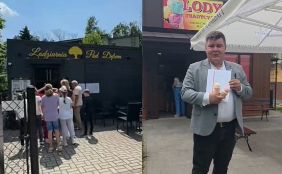 Kolejne lodziarnie dołączają do akcji „lody za czerwony pasek". Szczebrzeszyn solidarny z Pszczyną Zdjęcie wpisu