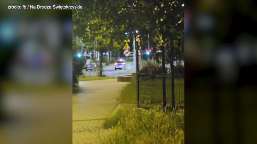 Nielegalny nocny wyścig radiowozem w Kielcach? Świadek nagrał popisy policjanta. Mundurowy został już ukarany Zdjęcie wpisu