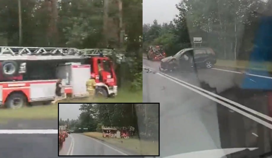 Górna Polanica. Osobówka zderzyła się czołowo z wozem strażackim z drabiną mechaniczną Zdjęcie wpisu