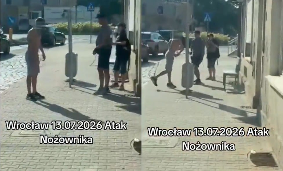Półnagi mężczyzna latał z nożem po ulicy i groził przechodniom. 38-latek zatrzymany, musiał wytrzeźwieć do przesłuchania Zdjęcie wpisu