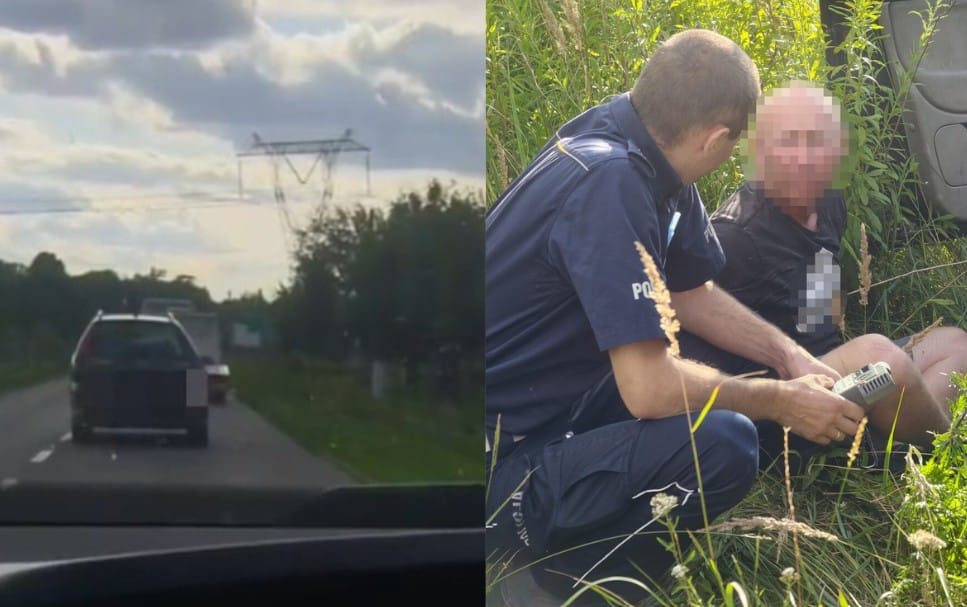 Nie dawał rady jechać prosto. Miał prawie 2 promile, uderzył w skodę i uciekał. Jest nagranie Zdjęcie wpisu