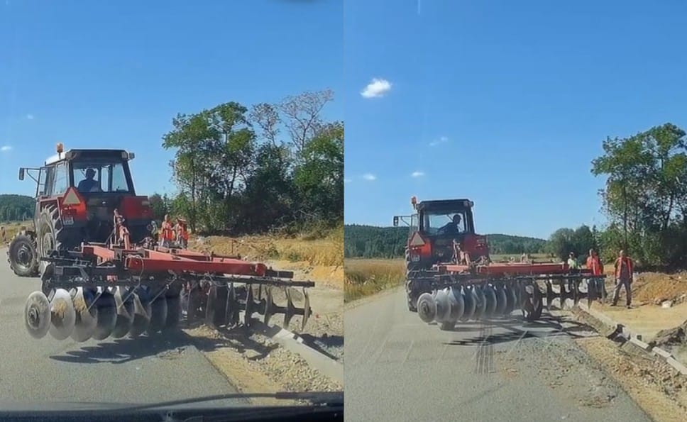 Kolejny rolnik zniszczył infrastrukturę. Tym razem wjechał w budowaną ścieżkę rowerową Zdjęcie wpisu