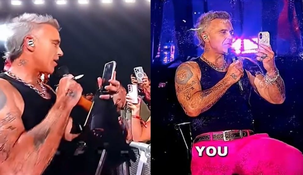 Robbie Williams totalnie zaskoczył polską fankę. W czasie koncertu wziął jej telefon, zadzwonił do jej mamy i zaśpiewał jej piosenkę Zdjęcie wpisu
