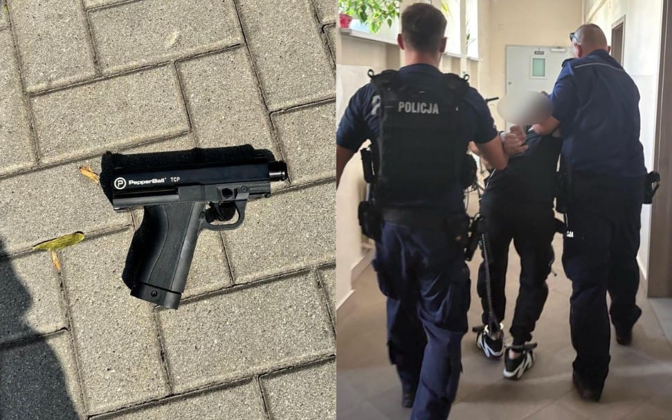 Poszukiwany wyskoczył przez balkon, potem odwrócił się i wycelował w policjanta. Funkcjonariusz sięgnął po broń Zdjęcie wpisu