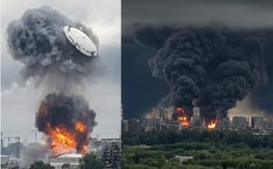 Tak wygląda Moskwa dziś rano. Atak dronów na moskiewską rafinerię
