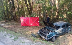 Dachowanie golfa w Świętokrzyskiem. Nie żyje 22-latek, a 19-letni kierowca miał prawie promil