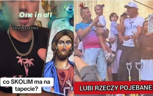Skolim chwali się Jezusem na tapecie telefonu, a na koncertach w otoczeniu małych dzieci śpiewa: „Zrobię ją na blacie, lubi rzeczy poje***e”