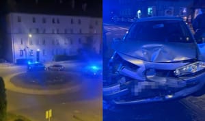 20-letni Ukrainiec czołowo zderzył się z radiowozem podczas ucieczki. W sieci pojawiło się nagranie