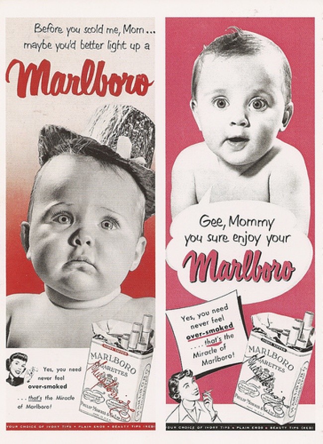 14. Dzieci na plakatach reklamowych papierosów Malboro, 1960