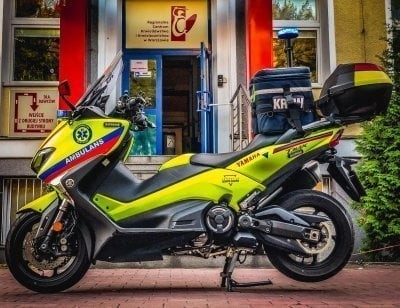 Yamaha TMAX. Pojemność skokowa 530 cm³, prędkość maksymalna ok. 160 km/godz