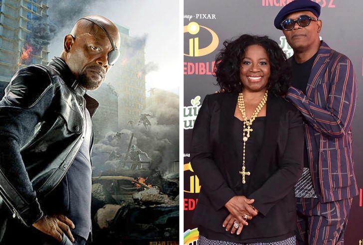 Samuel L. Jackson (Nick Fury) and his wife, LaTanya Richardson