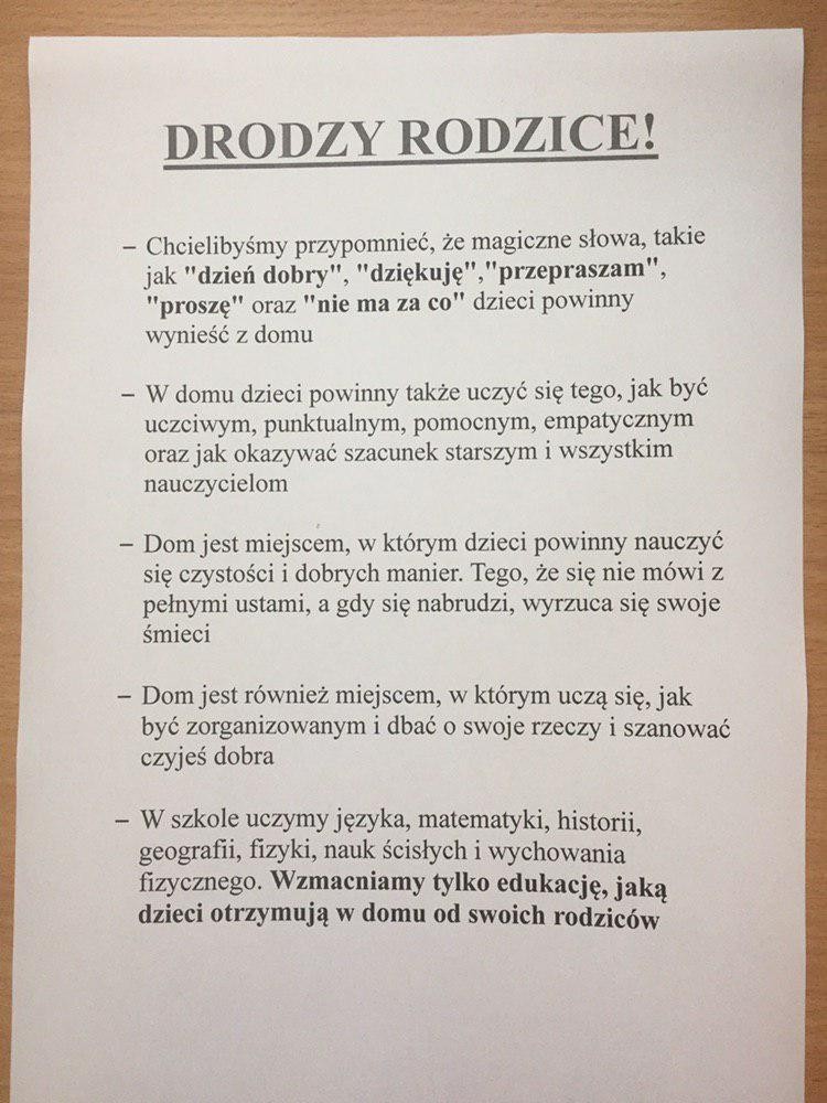 Przesłanie, które się pojawiło w tej szkole, momentalnie trafiło do sieci i stało się hitem Internetu