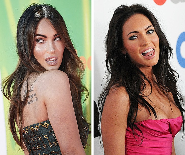 Megan Fox pokazuje język aby wyglądać bardziej seksownie.