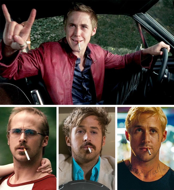 Ryan Gosling z papierosem