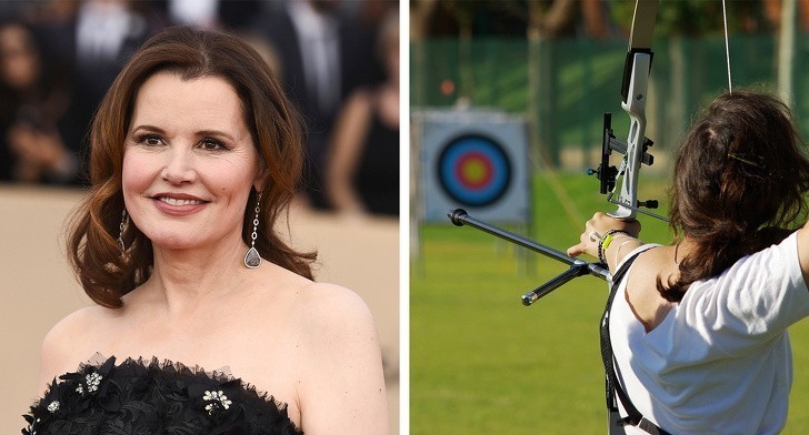 7. Geena Davis to świetna łuczniczka i była reprezentantka swojego kraju w zawodach łuczniczych.