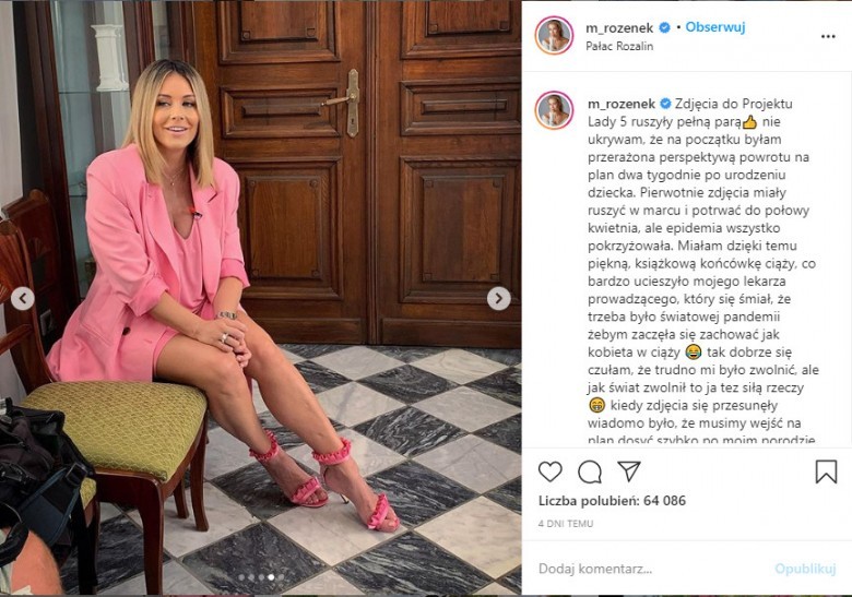 Małgorzata  również na swoim Instagramie opublikowała długi wpis o nowej sytuacji 