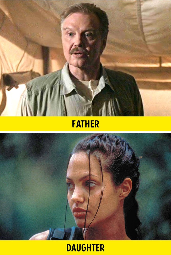 10. Jon Voight i Angelina Jolie - Lara Croft: Tomb Raider, 2001