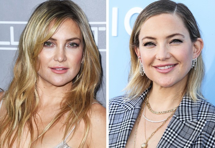 5. Kate Hudson zmieniła fryzurę na taką, która lepiej podkreśla jej rysy twarzy.