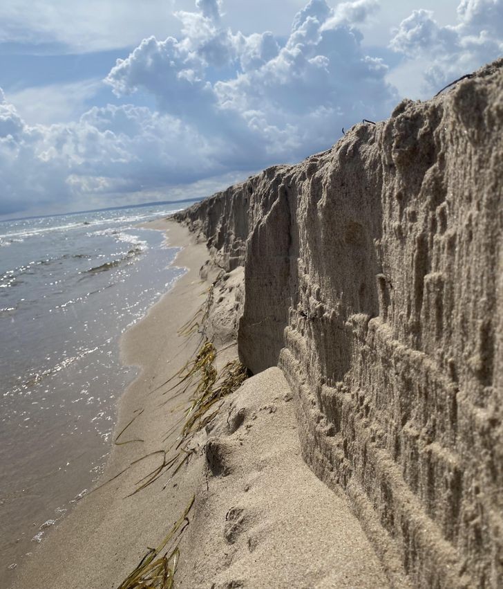 "Piaszczyste skarpy na plaży"