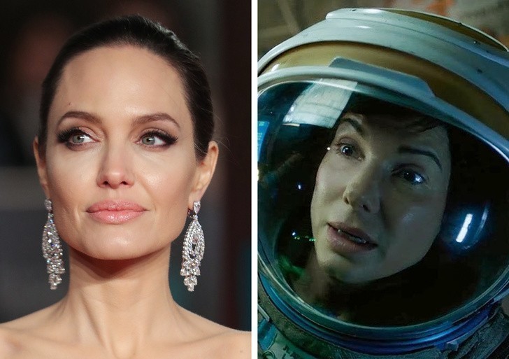 9. Angelina Jolie nie poleciała w kosmos w "Grawitacji."