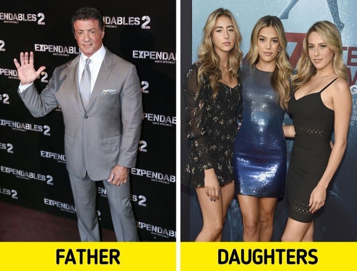 11. Sylvester Stallone i Scarlet, Sistine, i Sophia Rose Stallone