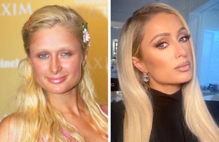 1. Paris Hilton (2004 vs 2021)