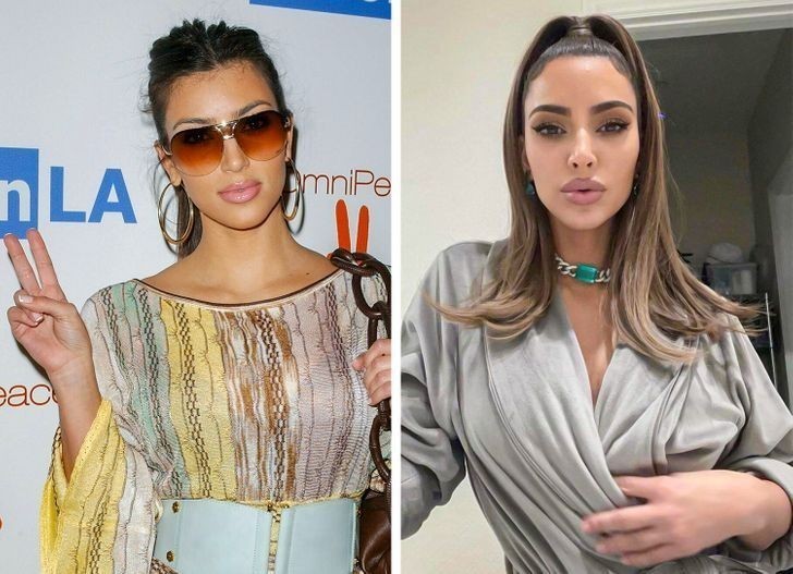 3. Kim Kardashian (2007 vs 2021)