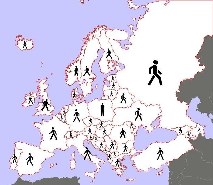 17. Jak wyglądają piesi na znakach w Europie