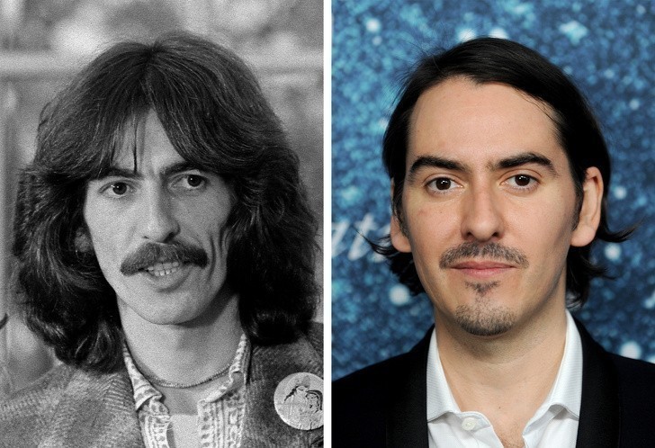 12. George Harrison i jego syn Dhani Harrison, po 30