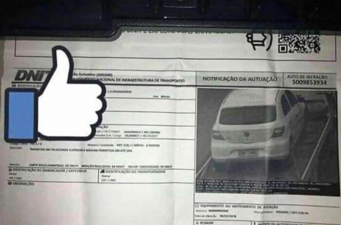 4. Dostał mandat za przekroczenie prędkości, gdy auto było na lawecie.