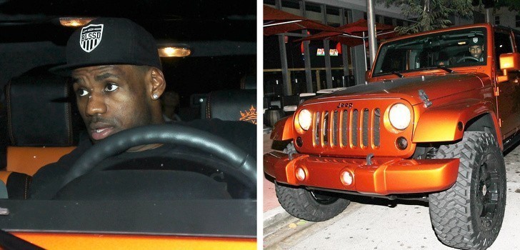 12. LeBron James — Jeep Wrangler