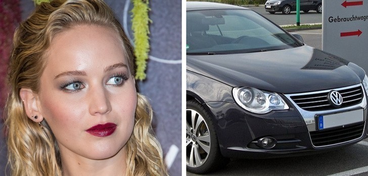 4. Jennifer Lawrence — Volkswagen Eos