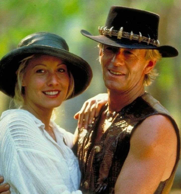 6. Linda Kozlowski i Paul Hogan (Sue Charlton i Michael Dundee, "Krokodyl Dundee")