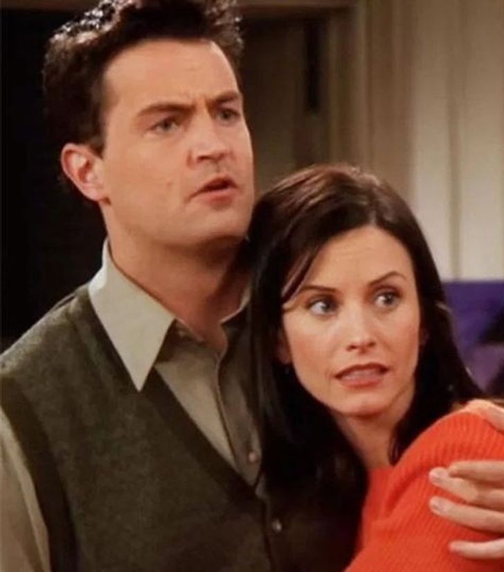 2. Courteney Cox i Matthew Perry (Chandler Bing i Monica Geller, "Przyjaciele")