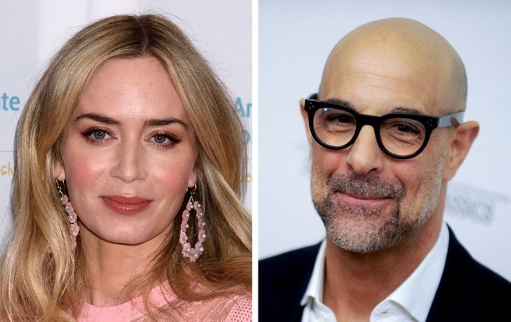 3. Emily Blunt i Stanley Tucci - Żona Stanleya, Felicity, to siostra Emily