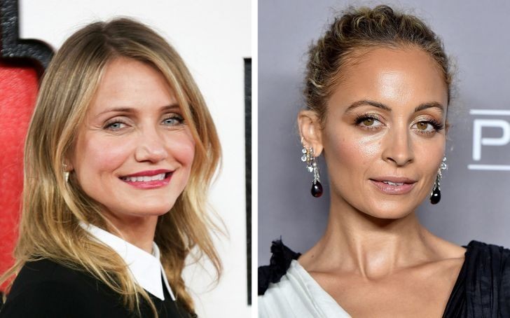 6. Cameron Diaz i Nicole Richie - Cameron i Nicole poślubiły bliźniaków, Benji'ego i Joela Maddenów, muzyków z grupy Good Charlotte