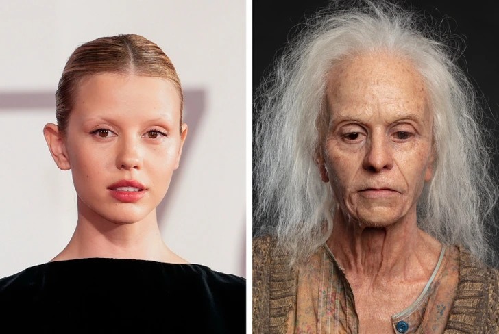 Mia Goth jako Pearl w "X" (2022)