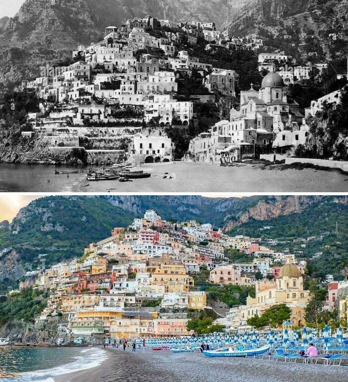 13. Positano, Włochy, 1920 vs 2022